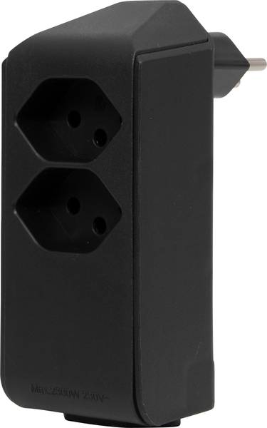 brennenstuhl cleverLINE Abzweigstecker 2+1 fach schwarz, drehbar bis 300° ohne Aufhänger *CH*<br>