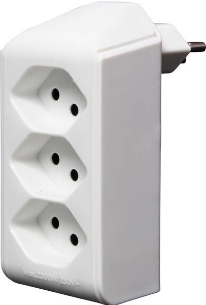 brennenstuhl cleverLINE Abzweigstecker 3-fach weiss, drehbar bis 300° mit Aufhänger *CH*<br>
