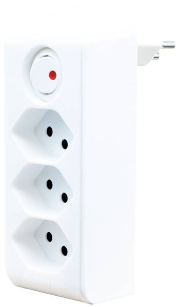 brennenstuhl cleverLINE Abzweigstecker 3-fach weiss mit Schalter, drehbar bis 300° mit Aufhänger *CH*<br>