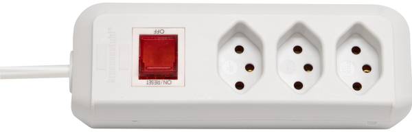 brennenstuhl cleverLINE Steckdosenleiste  3-fach weiss 1,5m H05VV-F 3G1,0 mit Schalter *CH*<br>