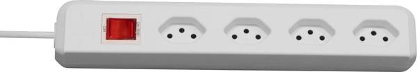 brennenstuhl cleverLINE Steckdosenleiste 4-fach 90° weiss 1,5m H05VV-F 3G1,0 mit Schalter *CH*<br>