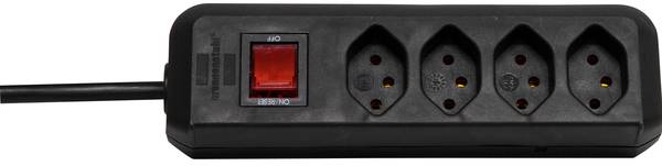 brennenstuhl cleverLINE Steckdosenleiste 4-fach schwarz 1.5m H05VV-F 3G1,0 mit Schalter *CH*<br>