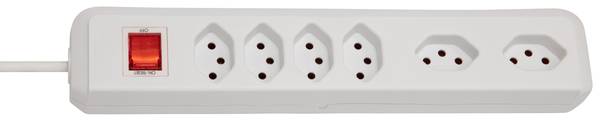 brennenstuhl cleverLINE Steckdosenleiste 4+2-fach weiss 2m H05VV-F 3G1,0 mit Schalter *CH*<br>