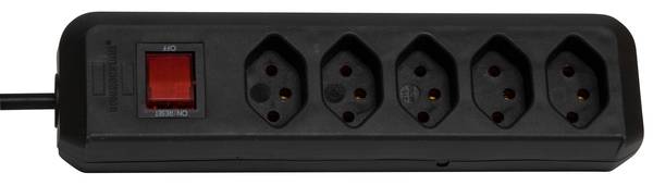 brennenstuhl cleverLINE Steckdosenleiste 5-fach schwarz 1,5m H05VV-F 3G1,0 mit Schalter *CH*<br>