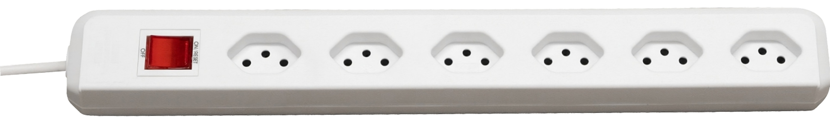 brennenstuhl cleverLINE Steckdosenleiste 6-fach 90° weiss 2m H05VV-F 3G1,0 mit Schalter *CH<br>