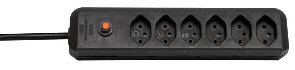 brennenstuhl cleverLINE Steckdosenleiste 6-fach schwarz 2m H05VV-F 3G1,0 *CH*<br>