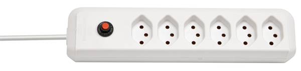 brennenstuhl cleverLINE Steckdosenleiste 6-fach weiss 2m H05VV-F 3G1,0 *CH*<br>