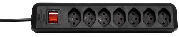 brennenstuhl cleverLINE Steckdosenleiste 7-fach schwarz 2m H05VV-F 3G1,0 mit Schalter *CH*<br>