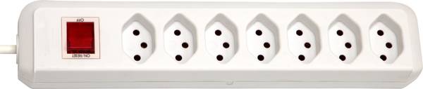 brennenstuhl cleverLINE Steckdosenleiste 7-fach weiss 2m H05VV-F 3G1,0 mit Schalter *CH*<br>