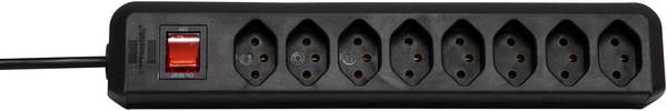brennenstuhl cleverLINE Steckdosenleiste 8-fach schwarz 5m H05VV-F 3G1,0 mit Schalter *CH*<br>