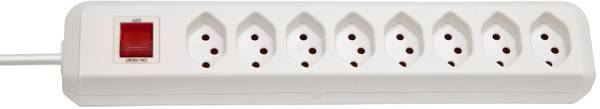 brennenstuhl cleverLINE Steckdosenleiste 8-fach weiss 2m H05VV-F 3G1,0 mit Schalter *CH<br>