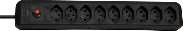 brennenstuhl cleverLINE Steckdosenleiste 9-fach schwarz 2m H05VV-F 3G1,0 *CH<br>