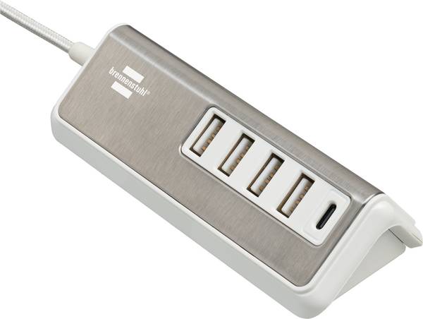 brennenstuhl estilo USB-Multiladegerät mit 1,5m Textilkabel 4x USB + 1x USB C Power Delivery<br>
