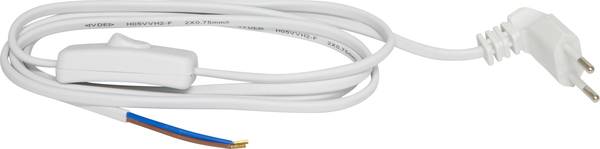 brennenstuhl Euro-Anschlusskabel mit Zwischenschalter und Winkelstecker 1,8m weiss H05VVH2-F 2x0,75<br>
