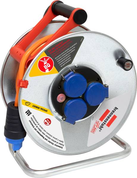 brennenstuhl Garant SK 290 Kabelrolle, 3x Steckdose T13, Stecker T13, 33m H07BQ-F 3G1,5 orange, CH Stecksystem IP55<br>