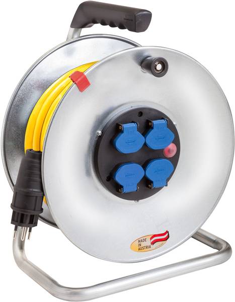 brennenstuhl Garant SK 290 Kabelrolle, 4x Steckdose T13, Stecker T12, 33m AT-N07V3V3-F 3G1,5 gelb<br>