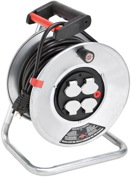 brennenstuhl Garant SK 290 Kabelrolle, 4x Steckdose T13, Stecker T12, 33m H05VV-F 3G1,5 schwarz<br>