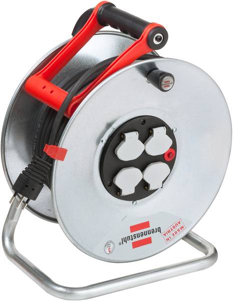 brennenstuhl Garant SK 290 Kabelrolle, 4x Steckdose T13, Stecker T12, 50m H05RR-F 3G1,5 schwarz<br>