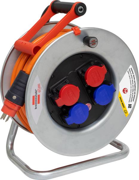 brennenstuhl Garant SK 320 Kabelrolle, 2x Steckdose T15, 2x Steckdose T13, Stecker T15, 25m AT-N07V3V3-F5G1,5 orange, CH Stecksy<br>
