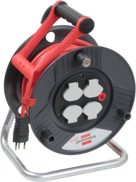 brennenstuhl Garant ST 240 Kabelrolle, 4x Steckdose T13, Stecker T12, 25m H05VV-F 3G1.5 rot<br>