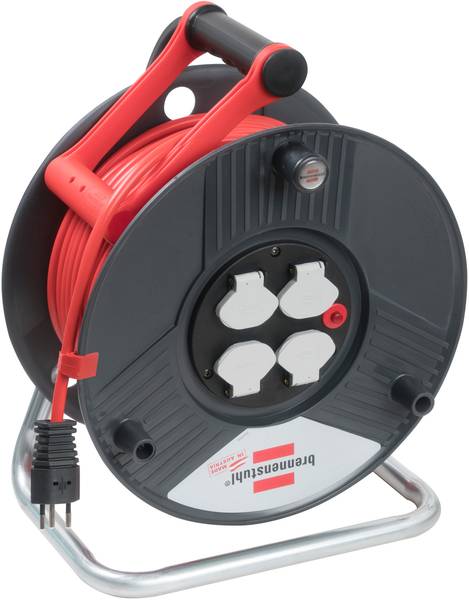 brennenstuhl Garant ST 290 Kabelrolle, 4x Steckdose T13, Stecker T12, 33m H05VV-F 3G1.5 rot<br>
