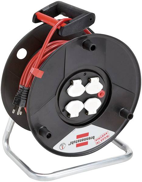 brennenstuhl Garant ST 290 Kabelrolle, 4x Steckdose T13, Stecker T12, 50m H05VV-F 3G1,5 rot<br>