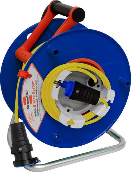 brennenstuhl Gerätekabelrolle Super Solid G 290 + Bretec, T13 Kupplung, T13 Stecker, 33m AT-N07V3V3-F 3G1,5 gelb, CH Stecksystem<br>