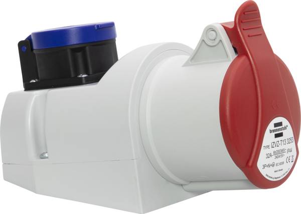 brennenstuhl Kombi-Wandsteckdose mit CEE 400V/32A 5-polig und T13 230V/10A 3-polig IP44<br>