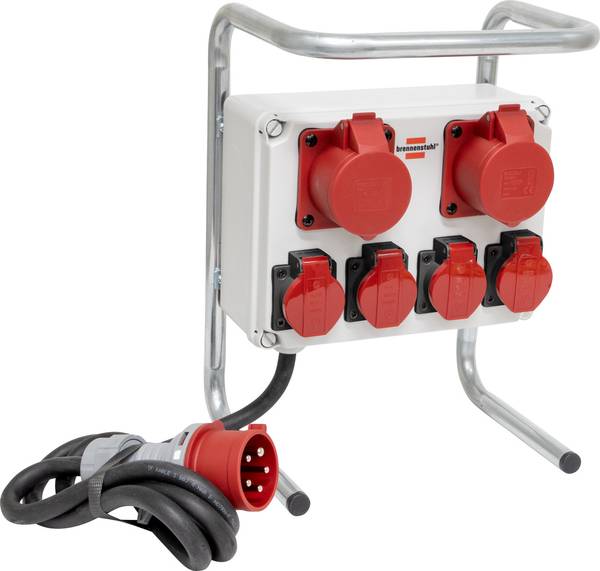 brennenstuhl Kompakter Stromverteiler BKV 2/4 G IP44, 2x CEE 5-p 400V/16A (IP44), 4x T25 400V/16A (IP55) *CH*<br>