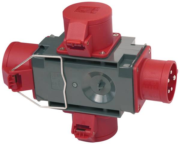 brennenstuhl Kreuzverteiler CEE400V/16A 3fach, Stecker CEE + 3x Steckdosen CEE<br>