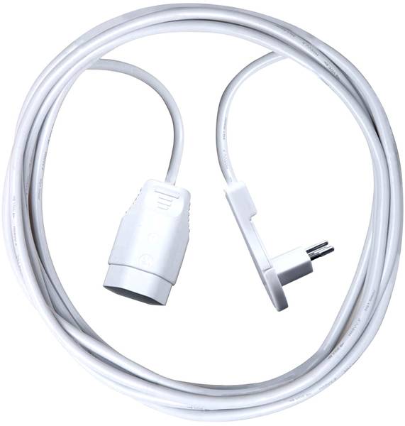 brennenstuhl Kunststoff Verlängerungskabel, T12 Flachwinkelstecker, T13 Kupplung, Kabel 1m H05VV-F 3G1,0 weiss *CH*<br>