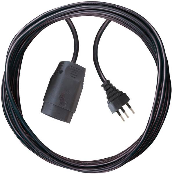 brennenstuhl Kunststoff Verlängerungskabel, T12 Stecker, T13 Kupplung, Kabel 1m H05VV-F 3G1,0 schwarz *CH*<br>