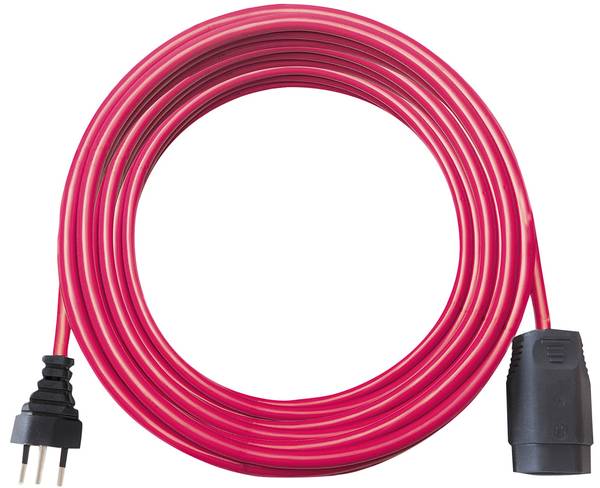 brennenstuhl Kunststoff Verlängerungskabel, T12 Stecker, T13 Kupplung, Kabel 25m H05VV-F 3G1,5 rot *CH*<br>