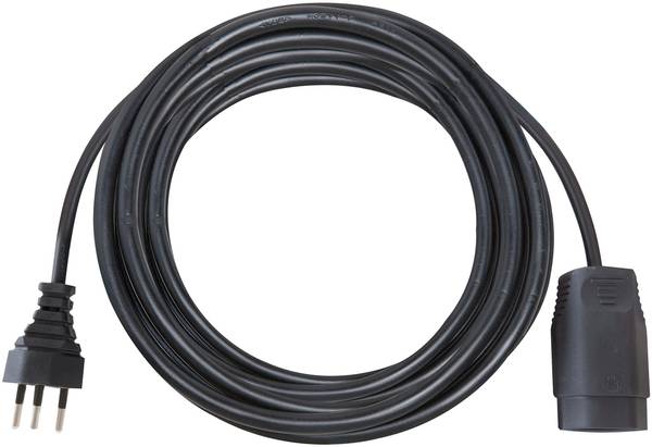 brennenstuhl Kunststoff Verlängerungskabel, T12 Stecker, T13 Kupplung, Kabel 25m H05VV-F 3G1,5 schwarz *CH*<br>