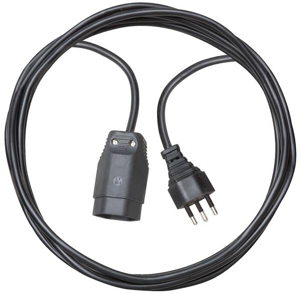 brennenstuhl Kunststoff Verlängerungskabel, T12 Stecker, T13 Kupplung, Kabel 2m H05VV-F 3G1,0 schwarz *CH*<br>