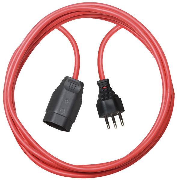 brennenstuhl Kunststoff Verlängerungskabel, T12 Stecker, T13 Kupplung, Kabel 5m H05VV-F 3G1,5 rot *CH*<br>