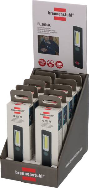 brennenstuhl LED Akku Handleuchte PL 200 AC, 200lm, 10 Stück im Display<br>