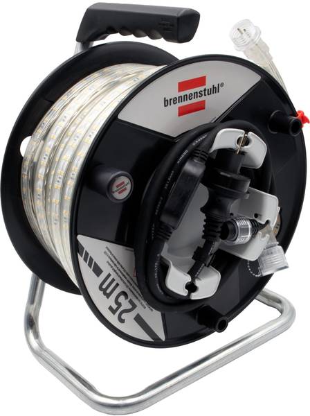 brennenstuhl LED-Lichtschlauch BS2540 D auf Aufbewahrungstrommel, 25m, 4000K, beidseitig beleuchtet<br>