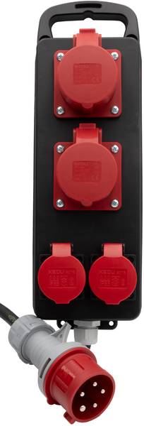 brennenstuhl Portabler Stromverteiler BSV P CEE 400V/16A, 2x CEE Steckdosen, 2x T25 Steckdosen, CEE Stecker, Kabel 2m H07RN-F 5G<br>