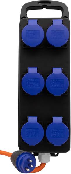 brennenstuhl Portabler Stromverteiler BSV P T23/3 230V/16A, 6x T23 Steckdosen, Stecker T23, Kabel 2m N07V3V3 3G2.5 orange *CH*<br>