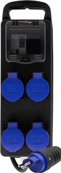 brennenstuhl Portabler Stromverteiler BSV P T23/3 230V/16A FI, 4x T23 Steckdosen, Stecker T23, Kabel 2m H07RN 3G2.5 schwarz *CH*<br>