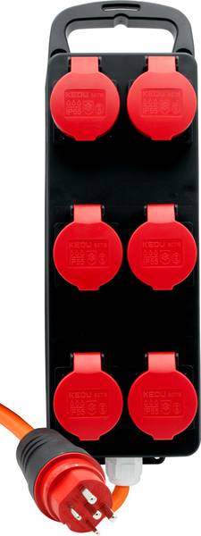 brennenstuhl Portabler Stromverteiler BSV P T25/5 400V/16A, 6x T25 Steckdosen, Stecker T25, Kabel 2m N07V3V3 5G2.5 orange *CH<br>