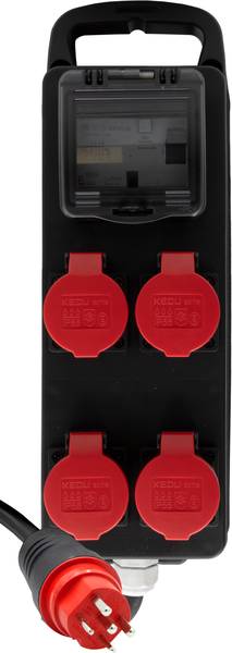 brennenstuhl Portabler Stromverteiler BSV P T25/5 400V/16A FI, 4x T25 Steckdosen, Stecker T25, Kabel 2m H07RN 5G2.5 schwarz *CH*<br>
