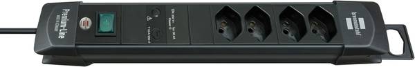 brennenstuhl Premium-Line 60.000A Überspannungsschutz-Steckdosenleiste 4-fach schwarz 1,8m H05VV-F 3G1,0 *CH*<br>