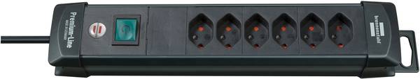 brennenstuhl Premium-Line Steckdosenleiste 6-fach schwarz 5m H05VV-F 3G1,0 *CH*<br>