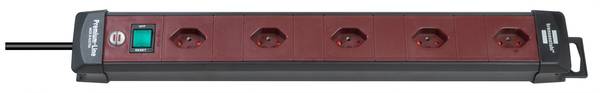 brennenstuhl Premium-Line Technik Steckdosenleiste 5-fach schwarz/bordeaux 3m H05VV-F 3G1,5 *CH*<br>