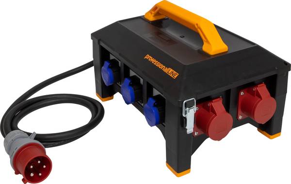 brennenstuhl professionalLINE Gummi-Stromverteiler BSV 5 3/6 N560 CH 32A FI 2m H07RN-F 5G6,0 1xCEE32A+2xCEE16A, 3x T25 400V/16A,<br>