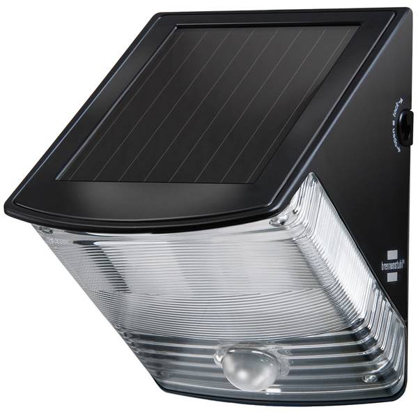 brennenstuhl Solar LED-Wandleuchte SOL 04 plus IP44 mit Infrarot-Bewegungsmelder 2xLED 0,5W 85lm, schwarz<br>