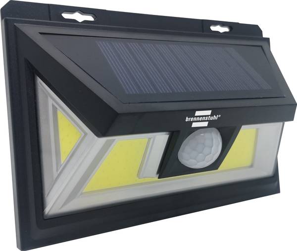 brennenstuhl Solar LED-Wandleuchte SOL WL 400 mit PIR Bewegungsmelder, IP65, COB LED 10W, 400lm, schwarz<br>