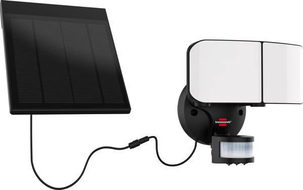 brennenstuhl Solar LED Wandleuchte SOL WL 900, Empfindlichkeitsregler, PIR-Bewegungsmelder, separater Solar-Panel, IP44, 24x SMD<br>